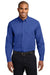 Port Authority S608/TLS608/S608ES Mens Easy Care Wrinkle Resistant Long Sleeve Button Down Shirt w/ Pocket Royal Blue Model Front