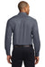 Port Authority S608/TLS608/S608ES Mens Easy Care Wrinkle Resistant Long Sleeve Button Down Shirt w/ Pocket Steel Grey Model Back