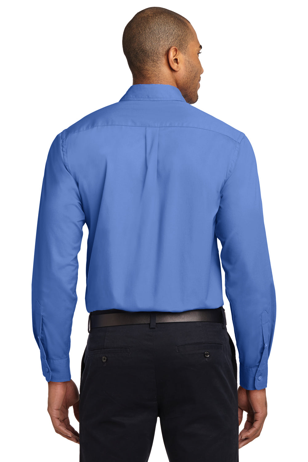 Port Authority S608/TLS608/S608ES Mens Easy Care Wrinkle Resistant Long Sleeve Button Down Shirt w/ Pocket Ultramarine Blue Model Back