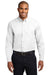 Port Authority S608/TLS608/S608ES Mens Easy Care Wrinkle Resistant Long Sleeve Button Down Shirt w/ Pocket White Model Front