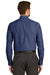 Port Authority S640/TLS640 Mens Easy Care Wrinkle Resistant Long Sleeve Button Down Shirt w/ Pocket Deep Blue Model Back