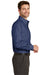 Port Authority S640/TLS640 Mens Easy Care Wrinkle Resistant Long Sleeve Button Down Shirt w/ Pocket Deep Blue Model Side