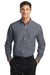 Port Authority S658/TS658 Mens SuperPro Oxford Wrinkle Resistant Long Sleeve Button Down Shirt w/ Pocket Black Model Front