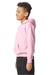 Gildan SF500B Youth Softstyle Hooded Sweatshirt Hoodie w/ Pouch Pocket Light Pink Model Side