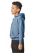 Gildan SF500B Youth Softstyle Hooded Sweatshirt Hoodie w/ Pouch Pocket Stone Blue Model Side