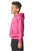 Gildan SF500B Youth Softstyle Hooded Sweatshirt Hoodie w/ Pouch Pocket Pink Lemonade Model Side