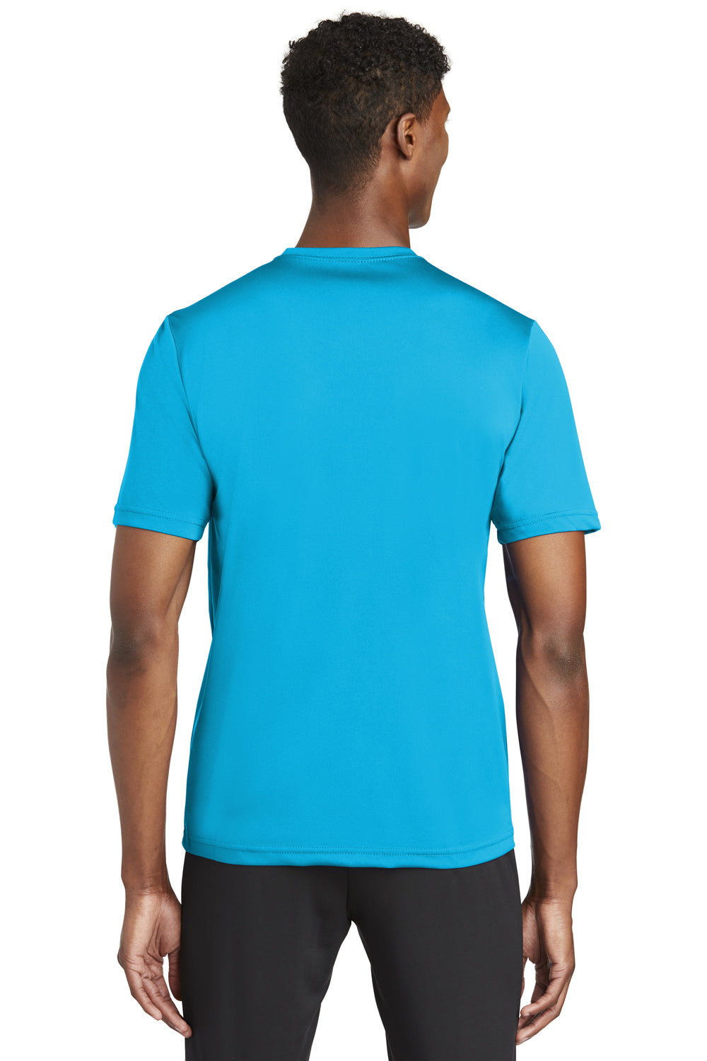 Sport-Tek ST320 Mens Tough Moisture Wicking Short Sleeve Crewneck T-Shirt Atomic Blue Model Back