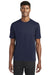 Sport-Tek ST320 Mens Tough Moisture Wicking Short Sleeve Crewneck T-Shirt True Navy Blue Model Front