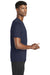 Sport-Tek ST320 Mens Tough Moisture Wicking Short Sleeve Crewneck T-Shirt True Navy Blue Model Side