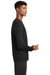 Sport-Tek ST340LS Mens RacerMesh Moisture Wicking Long Sleeve Crewneck T-Shirt Black Model Side