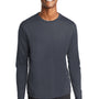 Sport-Tek Mens RacerMesh Moisture Wicking Long Sleeve Crewneck T-Shirt - Graphite Grey