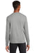 Sport-Tek ST340LS Mens RacerMesh Moisture Wicking Long Sleeve Crewneck T-Shirt Heather Grey Model Back