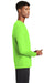 Sport-Tek ST340LS Mens RacerMesh Moisture Wicking Long Sleeve Crewneck T-Shirt Neon Green Model Side