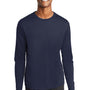 Sport-Tek Mens RacerMesh Moisture Wicking Long Sleeve Crewneck T-Shirt - True Navy Blue