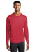 Sport-Tek ST340LS Mens RacerMesh Moisture Wicking Long Sleeve Crewneck T-Shirt True Red Model Front