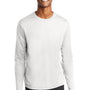 Sport-Tek Mens RacerMesh Moisture Wicking Long Sleeve Crewneck T-Shirt - White