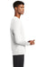 Sport-Tek ST340LS Mens RacerMesh Moisture Wicking Long Sleeve Crewneck T-Shirt White Model Side