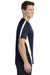 Sport-Tek ST351 Mens Competitor Moisture Wicking Short Sleeve Crewneck T-Shirt True Navy Blue/White Model Side