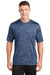 Sport-Tek ST390 Mens Electric Heather Moisture Wicking Short Sleeve Crewneck T-Shirt Carolina Blue/True Navy Blue Electric Model Front