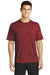 Sport-Tek ST390 Mens Electric Heather Moisture Wicking Short Sleeve Crewneck T-Shirt Deep Red/Black Electric Model Front