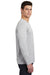 Sport-Tek ST390LS Mens Electric Heather Moisture Wicking Long Sleeve Crewneck T-Shirt Silver Grey Electric Model Side