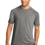 Sport-Tek Mens Moisture Wicking Short Sleeve Crewneck T-Shirt - Heather Dark Grey