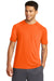 Sport-Tek ST400 Mens Moisture Wicking Short Sleeve Crewneck T-Shirt Heather Deep Orange Model Front