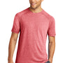 Sport-Tek Mens Moisture Wicking Short Sleeve Crewneck T-Shirt - Heather True Red