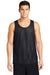 Sport-Tek ST500 Mens Reversible Mesh Moisture Wicking Tank Top Black Model Front