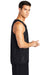 Sport-Tek ST500 Mens Reversible Mesh Moisture Wicking Tank Top Black Model Side