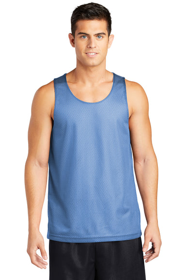 Sport-Tek ST500 Mens Reversible Mesh Moisture Wicking Tank Top Carolina Blue Model Front