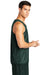 Sport-Tek ST500 Mens Reversible Mesh Moisture Wicking Tank Top Forest Green Model Side