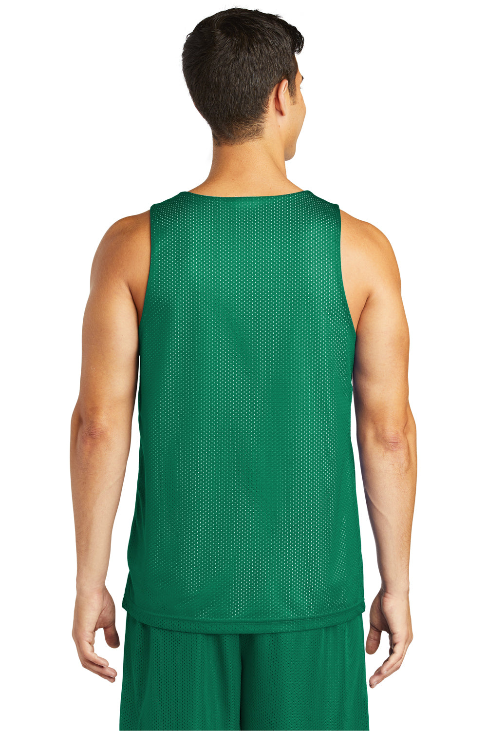 Sport-Tek ST500 Mens Reversible Mesh Moisture Wicking Tank Top Kelly Green Model Back