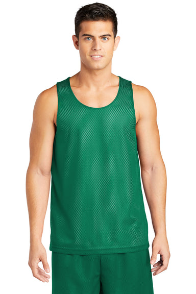 Sport-Tek ST500 Mens Reversible Mesh Moisture Wicking Tank Top Kelly Green Model Front