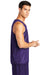 Sport-Tek ST500 Mens Reversible Mesh Moisture Wicking Tank Top Purple Model Side