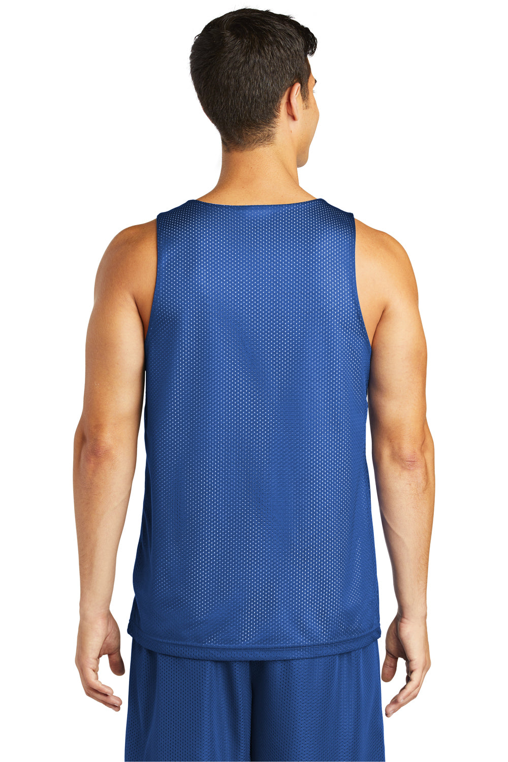 Sport-Tek ST500 Mens Reversible Mesh Moisture Wicking Tank Top True Royal Blue Model Back