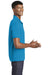 Sport-Tek ST640 Mens RacerMesh Moisture Wicking Short Sleeve Polo Shirt Pond Blue Model Side