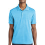 Sport-Tek Mens RacerMesh Moisture Wicking Short Sleeve Polo Shirt - Heather Pond Blue