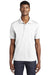 Sport-Tek ST640 Mens RacerMesh Moisture Wicking Short Sleeve Polo Shirt White Model Front