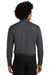 Sport-Tek ST640LS Mens RacerMesh Moisture Wicking Long Sleeve Polo Shirt Graphite Grey Model Back