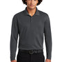 Sport-Tek Mens RacerMesh Moisture Wicking Long Sleeve Polo Shirt - Graphite Grey