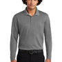 Sport-Tek Mens RacerMesh Moisture Wicking Long Sleeve Polo Shirt - Heather Grey