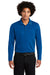 Sport-Tek ST640LS Mens RacerMesh Moisture Wicking Long Sleeve Polo Shirt True Royal Blue Model Front