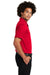 Sport-Tek ST640P Mens RacerMesh Moisture Wicking Short Sleeve Polo Shirt w/ Pocket True Red Model Side