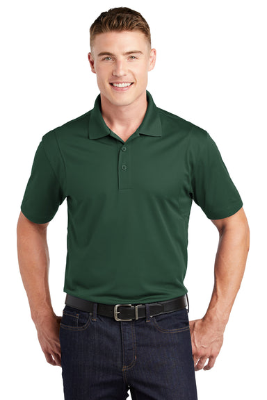 Sport-Tek ST650/TST650 Mens Sport-Wick Moisture Wicking Short Sleeve Polo Shirt Forest Green Model Front