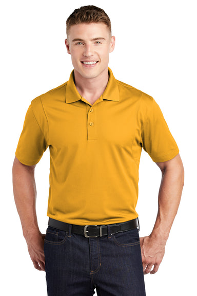 Sport-Tek ST650/TST650 Mens Sport-Wick Moisture Wicking Short Sleeve Polo Shirt Gold Model Front