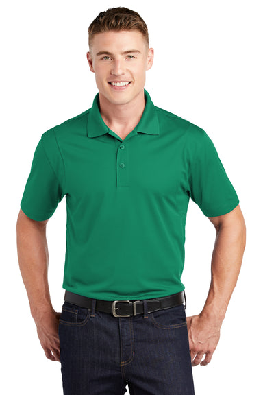 Sport-Tek ST650/TST650 Mens Sport-Wick Moisture Wicking Short Sleeve Polo Shirt Kelly Green Model Front