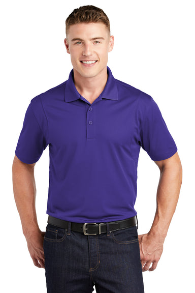 Sport-Tek ST650/TST650 Mens Sport-Wick Moisture Wicking Short Sleeve Polo Shirt Purple Model Front