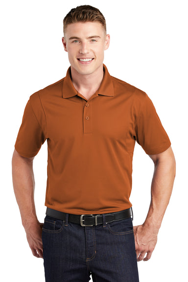 Sport-Tek ST650/TST650 Mens Sport-Wick Moisture Wicking Short Sleeve Polo Shirt Texas Orange Model Front