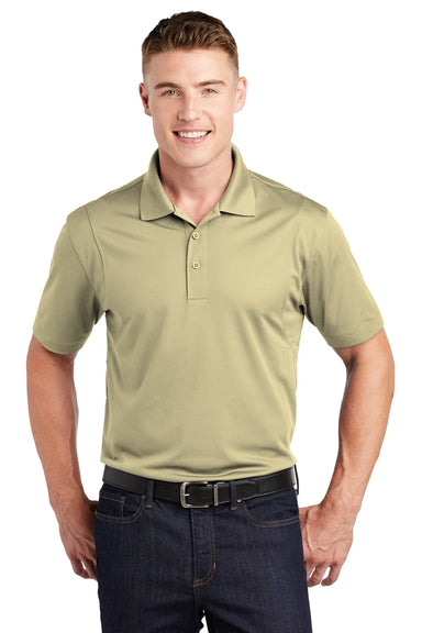 Sport-Tek ST650/TST650 Mens Sport-Wick Moisture Wicking Short Sleeve Polo Shirt Vegas Gold Model Front